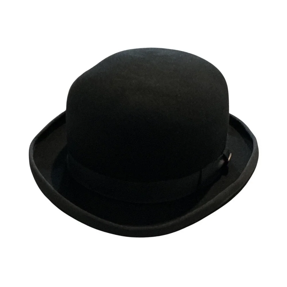 Scala Classico Bowler Hat Mens Black 100% Wool Felt Derby Hat